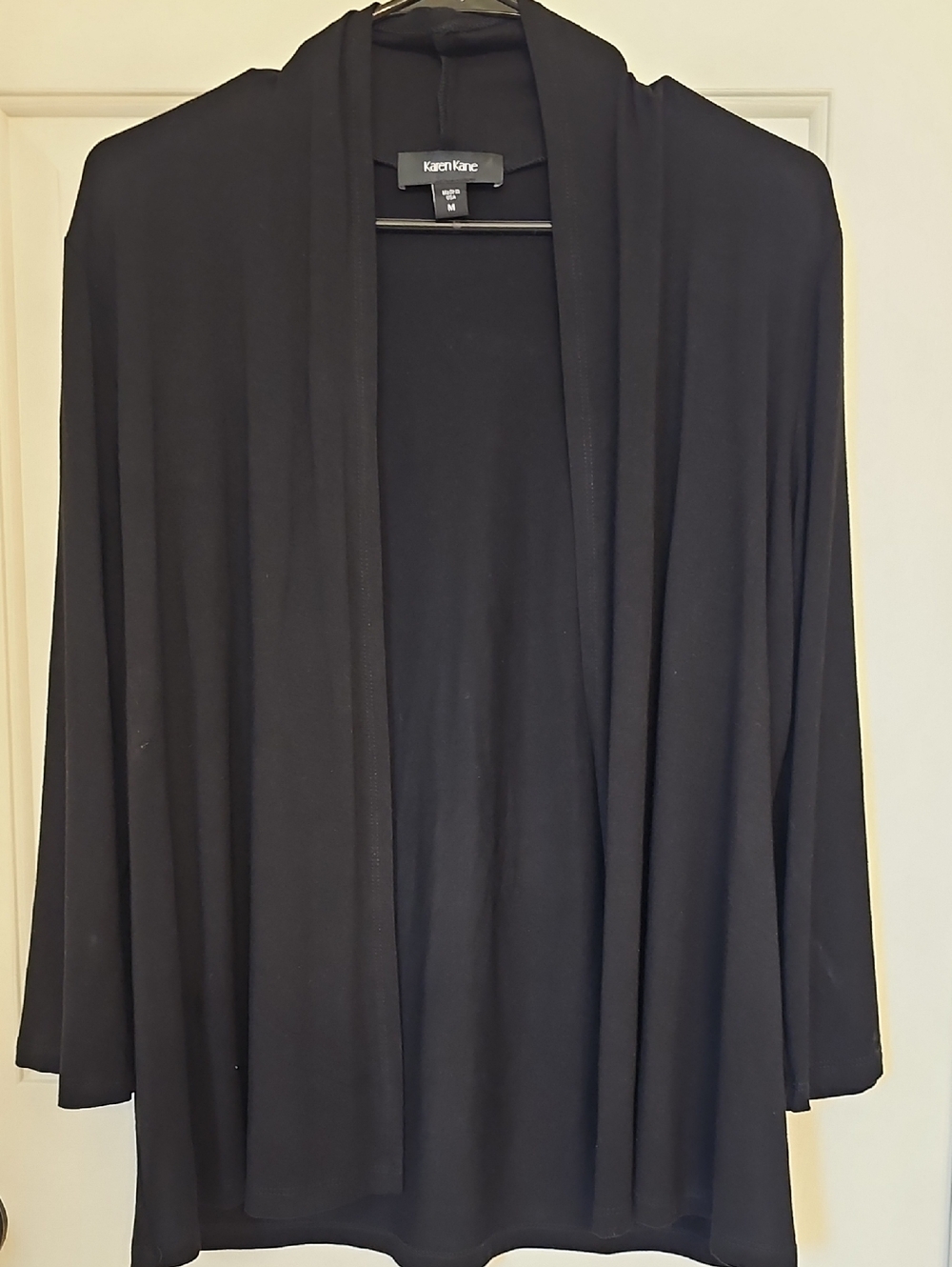 Karen Kane Black Draped Open Cardigan